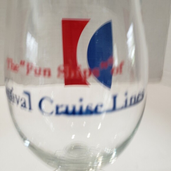 Carnival Cruise Lines Hurricane Glasses 8" Tall Set of 2 Collectible Logo Clear - Picture 5 of 6
